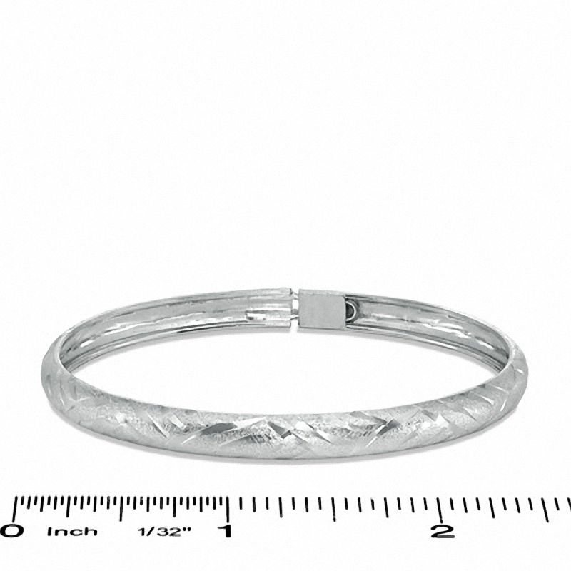 Diamond-Cut Flexible Bangle in Sterling Silver