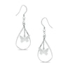 Thumbnail Image 0 of Sterling Silver Oval with Butterfly Dangle Earrings