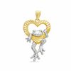 Thumbnail Image 0 of Diamond-Cut Heart and Frog Charm in 10K Two-Tone Gold