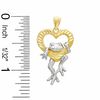 Thumbnail Image 1 of Diamond-Cut Heart and Frog Charm in 10K Two-Tone Gold