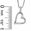 Thumbnail Image 1 of Cubic Zirconia Open Heart Pendant and 6mm Stud Earrings Set in Sterling Silver