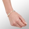Thumbnail Image 2 of X Heart Link Bracelet in 10K Two-Tone Gold Bonded Sterling Silver - 8"