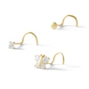 Thumbnail Image 0 of 14K Semi-Solid, Hollow, and Solid Gold CZ Nose Stud Set - 22G