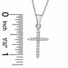 Thumbnail Image 1 of Cubic Zirconia Cross Pendant and Stud Earrings Set in Sterling Silver