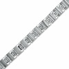 Thumbnail Image 0 of 1/10 CT. T.W. Diamond 9mm Square Link Bracelet in Stainless Steel - 8.5"