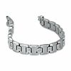 Thumbnail Image 1 of 1/10 CT. T.W. Diamond 9mm Square Link Bracelet in Stainless Steel - 8.5"