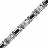 Thumbnail Image 0 of Diamond Accent Bracelet in Stainless Steel with Carbon Fiber Inlay - 8.5"