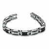Thumbnail Image 1 of Diamond Accent Bracelet in Stainless Steel with Carbon Fiber Inlay - 8.5"