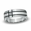 Thumbnail Image 0 of Diamond Accent Pattern Ring in Two-Tone Stainless Steel