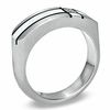 Thumbnail Image 1 of Diamond Accent Pattern Ring in Two-Tone Stainless Steel