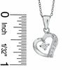 Thumbnail Image 1 of Cubic Zirconia Heart Pendant and 6mm Stud Earrings Set in Sterling Silver