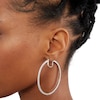 Thumbnail Image 2 of Cubic Zirconia 2 x 55mm Hoop Earrings in Sterling Silver