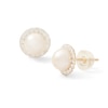 Thumbnail Image 0 of 5.75mm Cultured Freshwater Pearl and Crystal Stud Earrings in 10K Gold