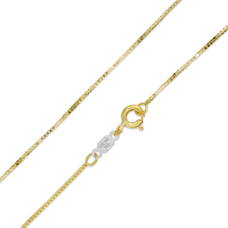14K Gold Bonded Sterling Silver 050 Gauge Box Chain Necklace - 16"
