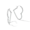 Thumbnail Image 0 of 26mm Diamond-Cut Heart Hoop Earrings in Sterling Silver