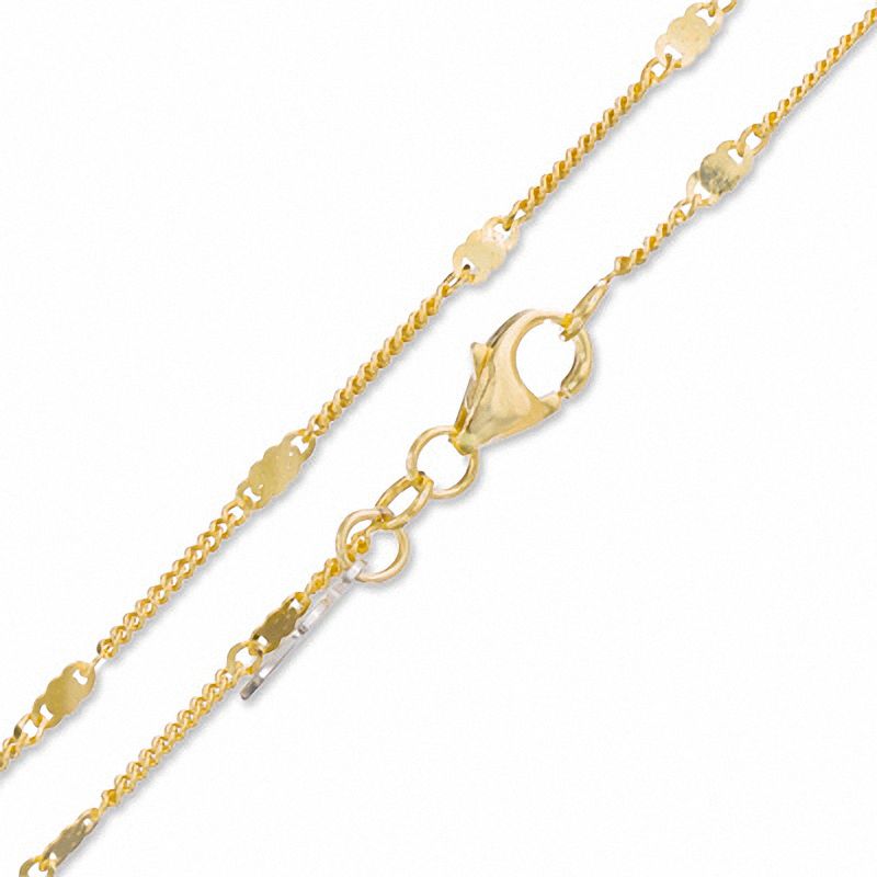 030 Gauge Hammered Curb Chain Necklace in 14K Gold Bonded Sterling Silver - 18"