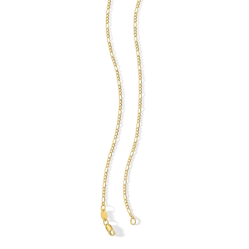 050 Gauge Figaro Chain Necklace in 14K Hollow Gold Bonded Sterling Silver - 18"