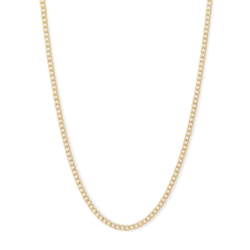 050 Gauge Curb Chain Necklace in 14K Hollow Gold Bonded Sterling Silver - 18"