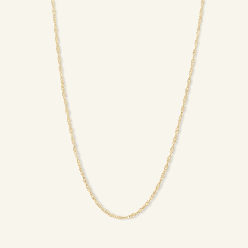 020 Gauge Singapore Chain Necklace in 14K Solid Gold Bonded Sterling Silver - 20"