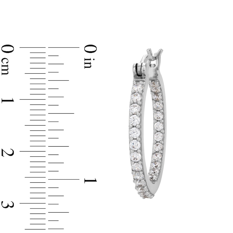 20mm Cubic Zirconia Inside-Out Hoop Earrings in Sterling Silver