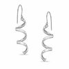 Thumbnail Image 0 of White Crystal Spiral Drop Earrings in Sterling Silver