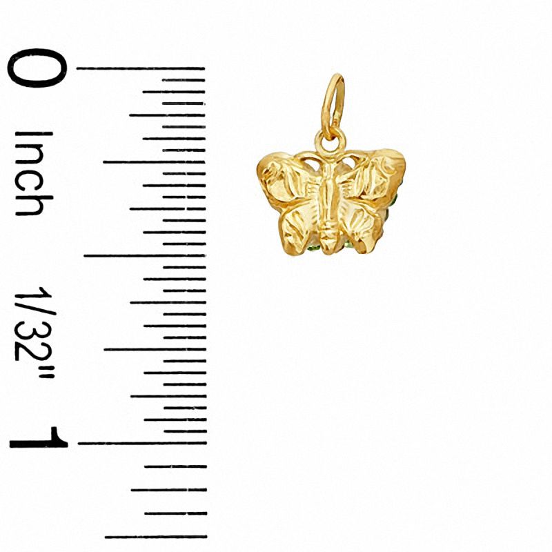 Multi-Color Crystal Butterfly Charm in 10K Gold