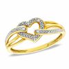 Thumbnail Image 0 of Diamond Accent Heart Ring in Sterling Silver with 18K Gold Plate - Size 7