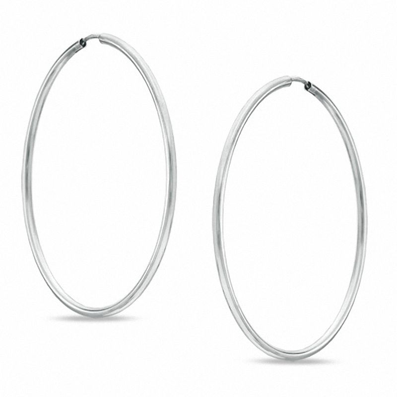 Tube Hollow Sterling Silver Continuous Hoops