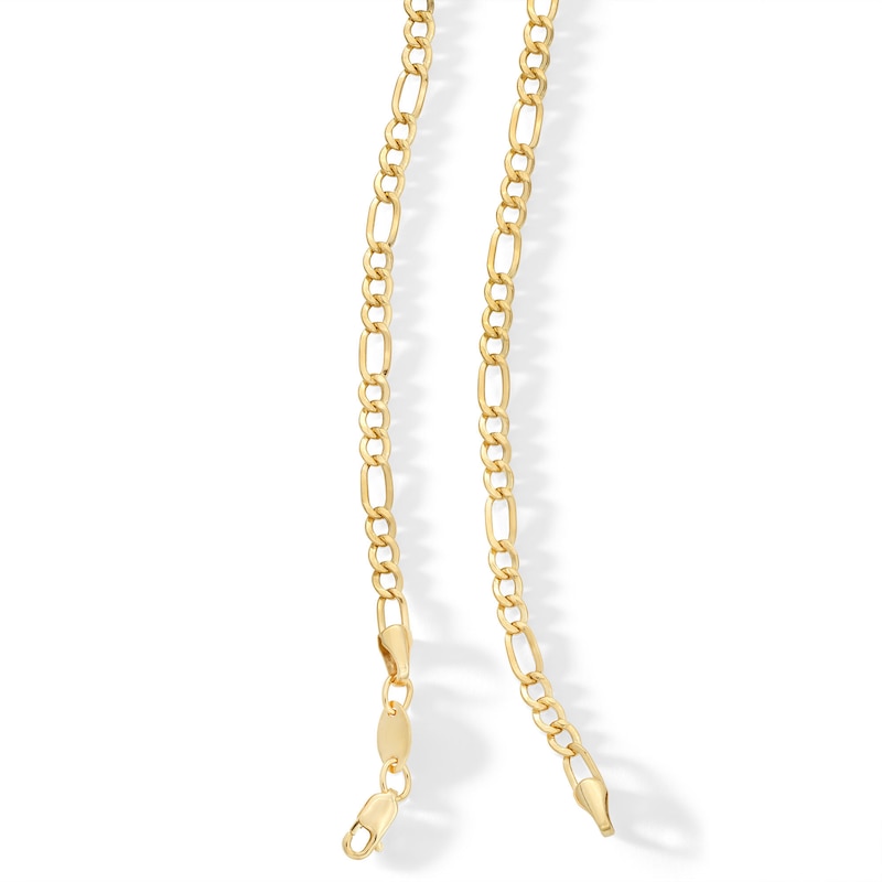 3.2mm Figaro Chain Necklace in 14K Gold Bonded Semi-Solid Sterling Silver - 20"