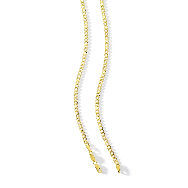 080 Gauge Curb Chain Necklace in 14K Hollow Gold Bonded Sterling Silver - 20"