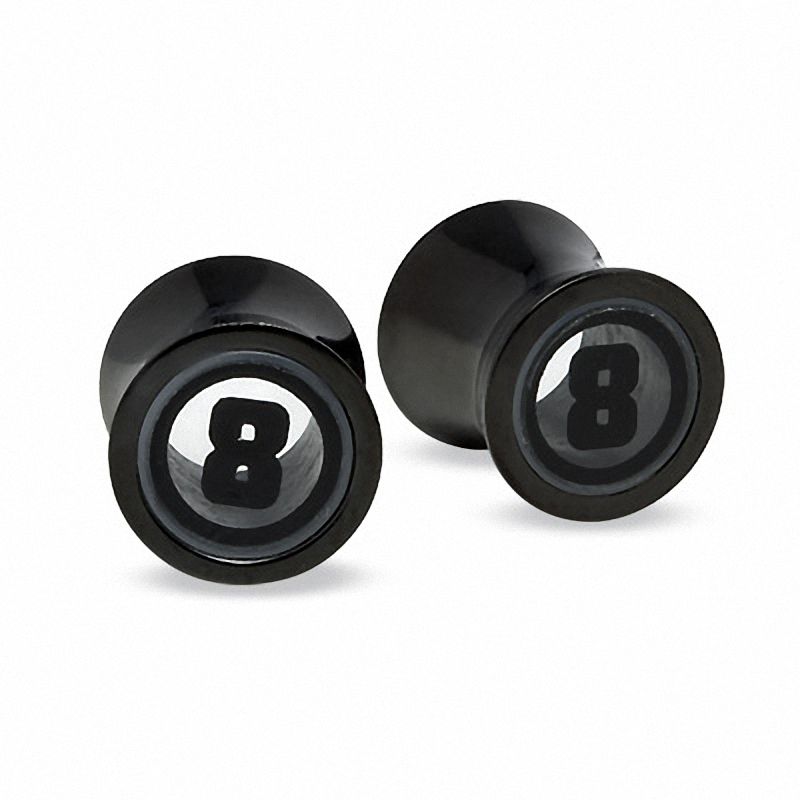 008 Gauge Eight Ball Plugs in Stainless Steel