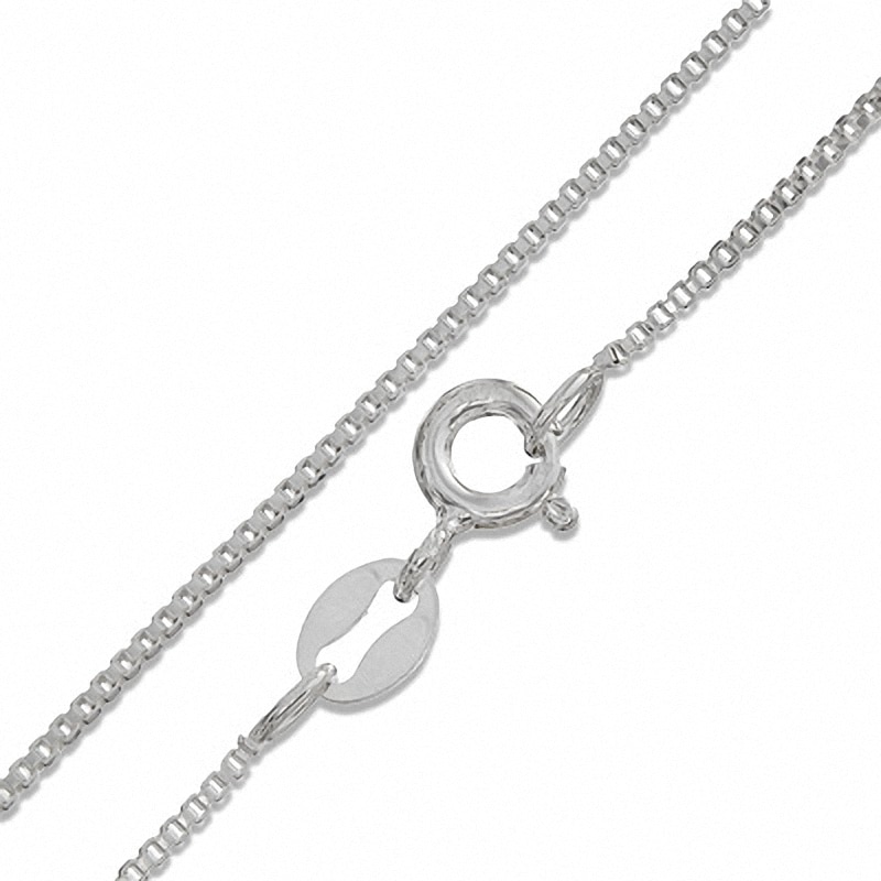 0.8mm Solid Box Chain Necklace in Sterling Silver - 18"