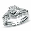 Thumbnail Image 0 of 3/8 CT. T.W. Diamond Bypass Bridal Set in 10K White Gold