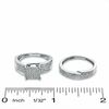 Thumbnail Image 2 of 3/8 CT. T.W. Composite Princess Diamond Four Row Bridal Set in 10K White Gold