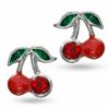 Thumbnail Image 0 of Child's Red Crystal and Red Enamel Cherries Stud Earrings in Sterling Silver