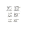 Thumbnail Image 0 of Princess-Cut Cubic Zirconia Stud Earrings Set in Sterling Silver