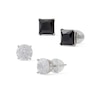 Thumbnail Image 0 of 7mm Black and White Cubic Zirconia Stud Earrings Set in Sterling Silver