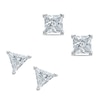 Thumbnail Image 0 of 5mm Cubic Zirconia Solitaire Stud Earrings Two Pair Set in Sterling Silver
