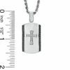 Thumbnail Image 1 of 1/4 CT. T.W. Enhanced Black and White Diamond Cross Dog Tag Pendant in Sterling Silver - 22"