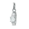 Thumbnail Image 0 of Cubic Zirconia Solitaire Engagement Ring Charm in Sterling Silver