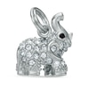 Thumbnail Image 0 of Black Cubic Zirconia and White Crystal Elephant Dangle Charm in Sterling Silver