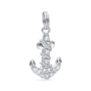 Thumbnail Image 0 of Cubic Zirconia Rope Wrapped Anchor Dangle Charm in Sterling Silver