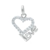 Thumbnail Image 0 of Cubic Zirconia Heart Outline with "Love" Dangle Charm in Sterling Silver