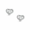 Thumbnail Image 0 of Child's Cubic Zirconia Heart Stud Earrings in 10K White Gold