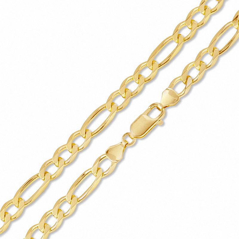 5.5mm Hollow Figaro Chain Necklace in 10K Gold - 26"