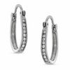 Thumbnail Image 0 of Cubic Zirconia Oval Hoop Earrings in Sterling Silver