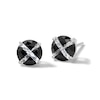 Thumbnail Image 0 of 5mm Black and White Cubic Zirconia "X" Round Stud Earrings in Sterling Silver
