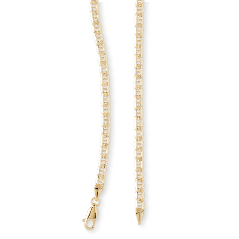 Made in Italy 080 Gauge Mariner Chain Necklace in 10K Hollow Gold - 22"