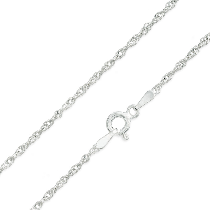030 Gauge Singapore Chain Necklace in Sterling Silver - 26"