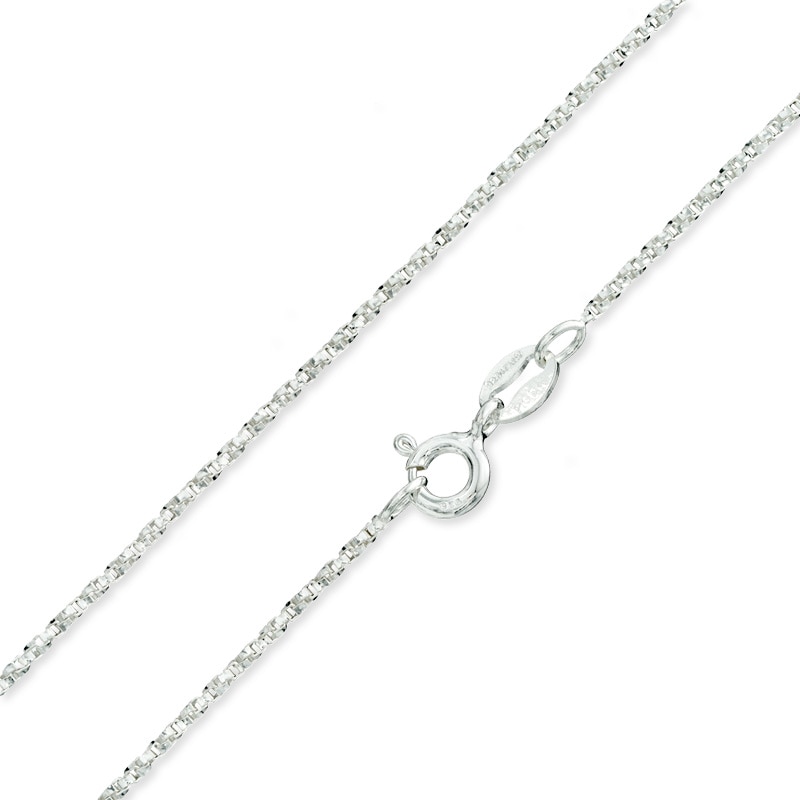 100 Gauge Twist Box Chain Necklace in Sterling Silver - 20"